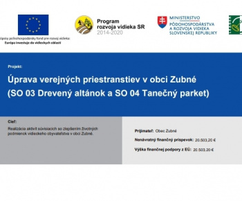 Aktuality / Úprava verejných priestranstiev v obci Zubné - foto