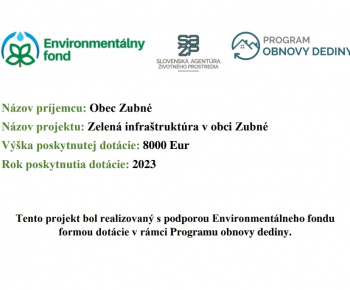 Aktuality / Zelená infraštruktúra v obci Zubné - foto