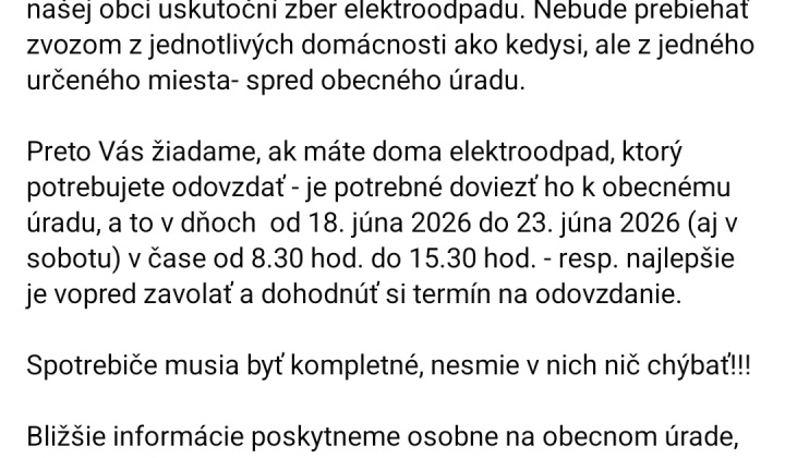 Fotka - ZBER ELEKTROODPADU