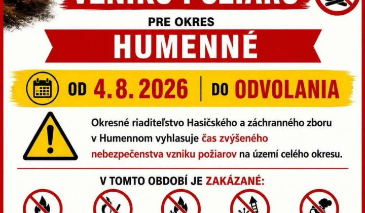 Fotka - Vyhlásenie času zvýšeného nebezpečenstva vzniku požiaru